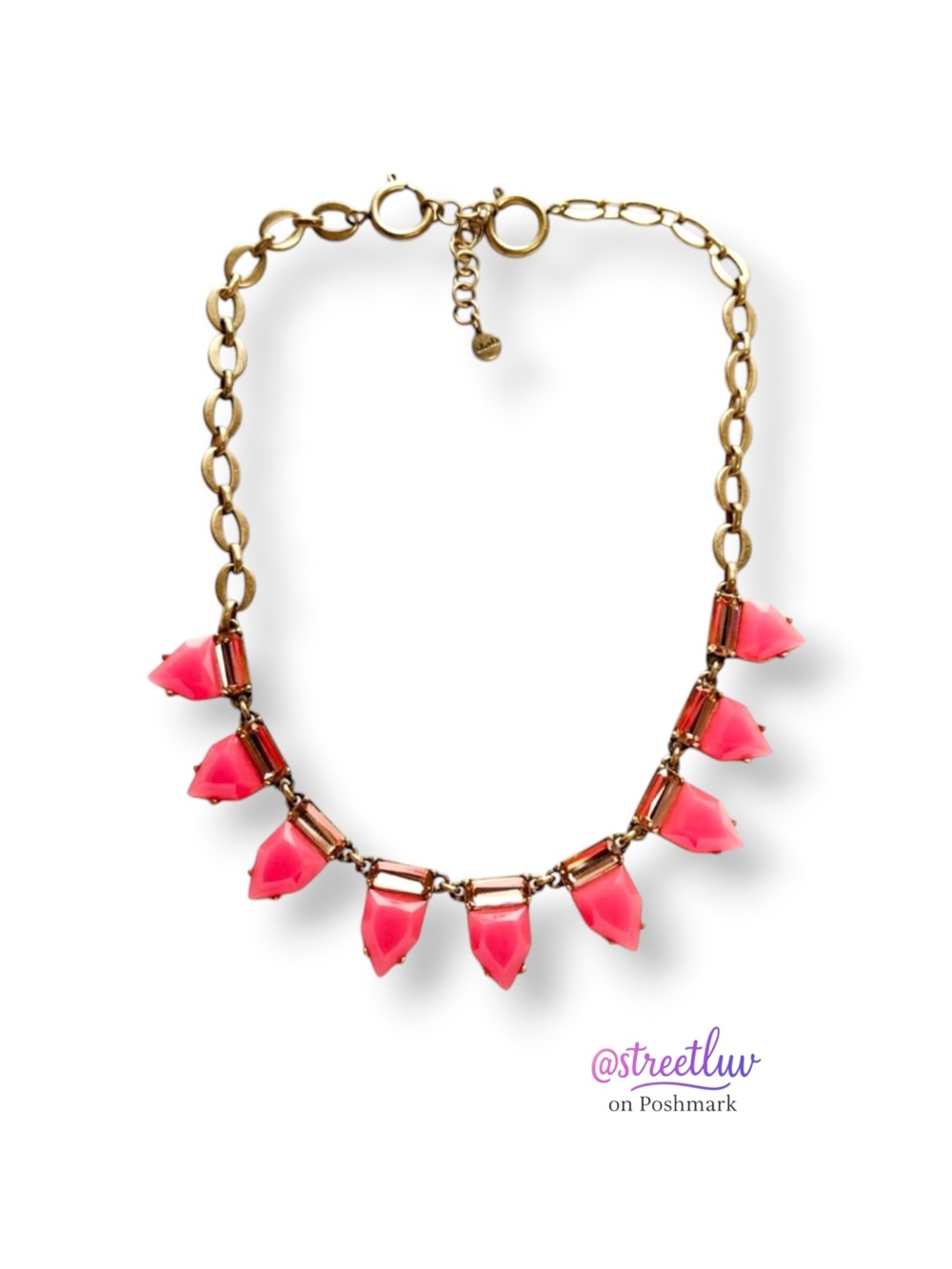 Stella & Dot Eye Candy Necklace Coral Pink Resin